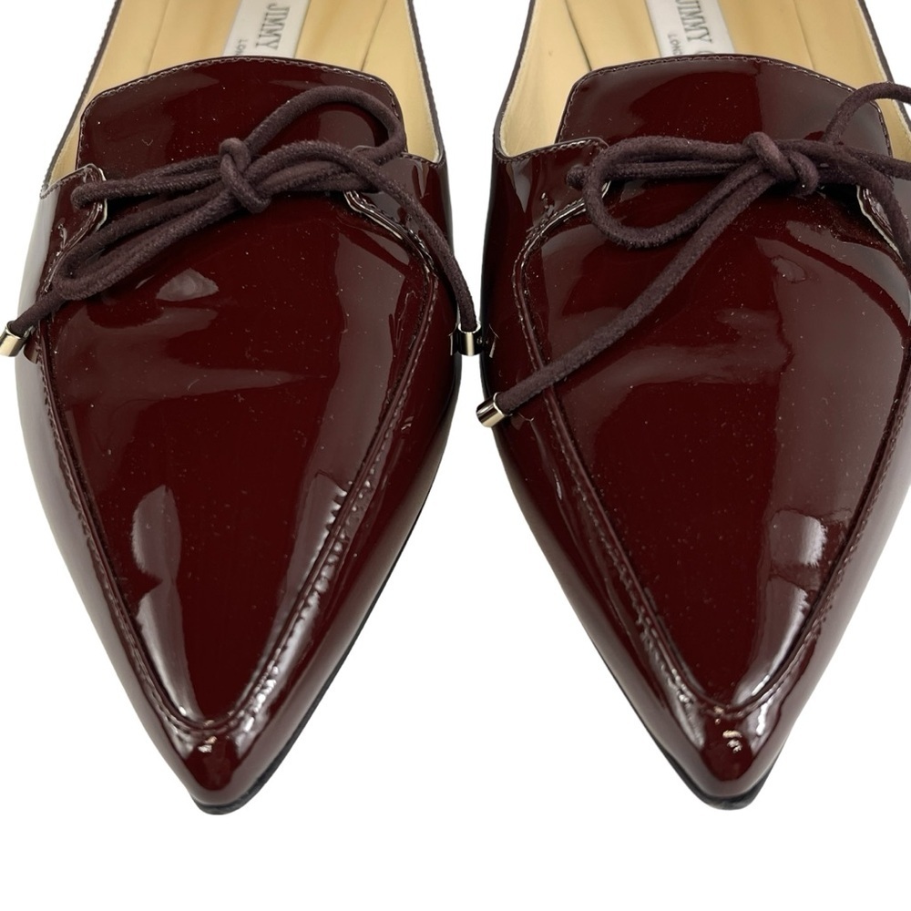 Jimmy Choo Genna Pointed Toe Flats Women’s 38.5  US 8 in Bordeaux New with Box - Picture 5 of 11